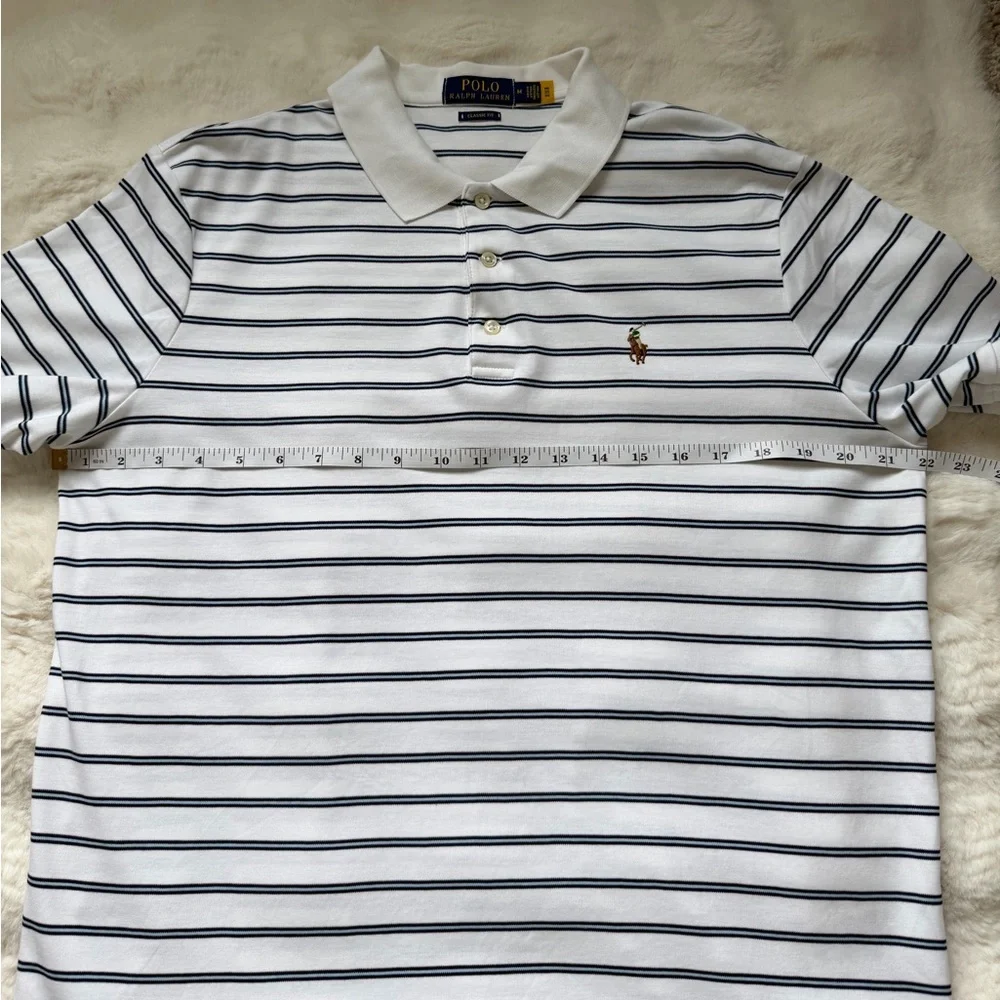 Ralph Lauren Classic Fit Striped Soft Cotton Embroidered Polo Shirt-M
